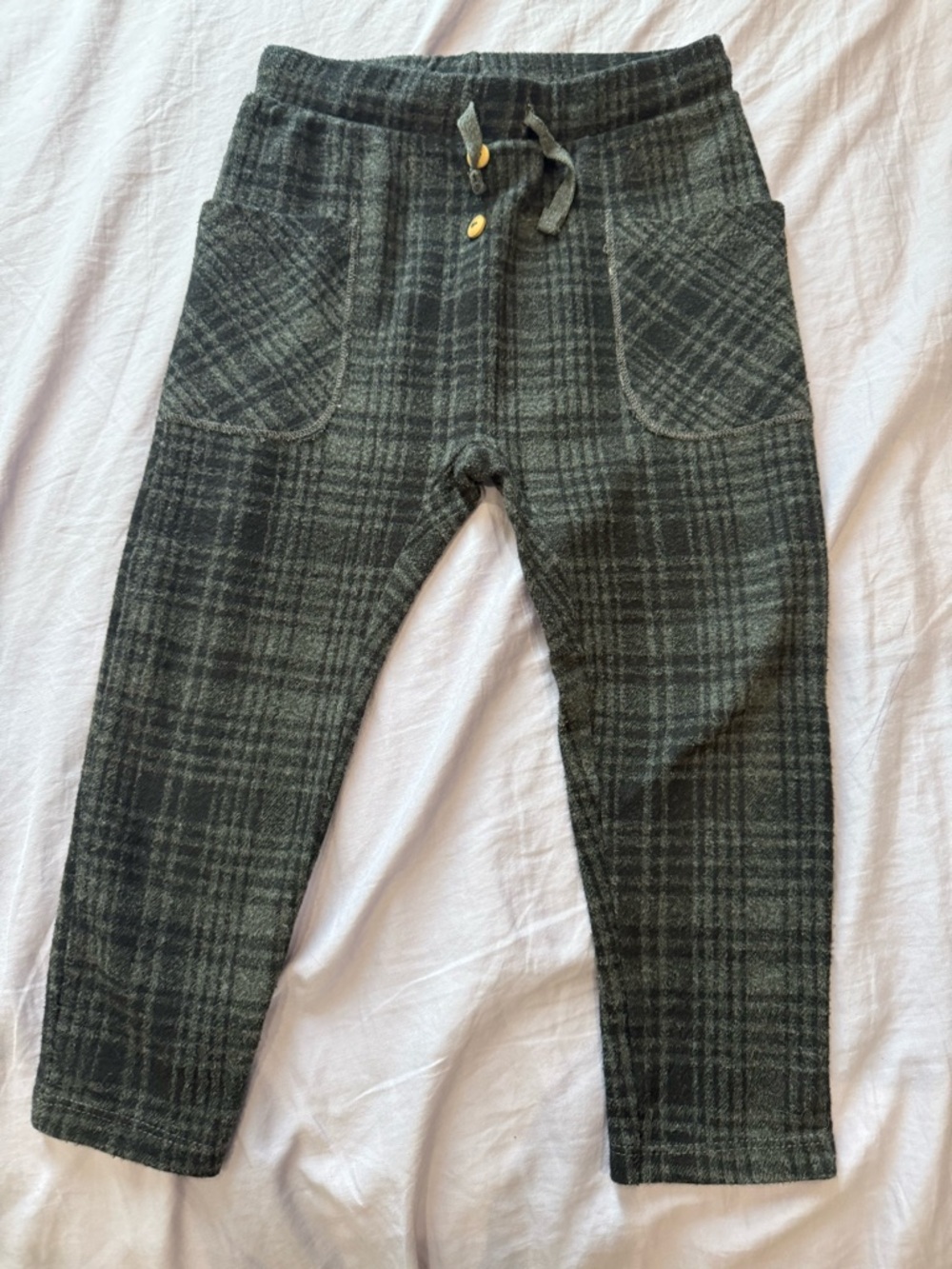 Zara Boys Gray Plaid Knit Joggers